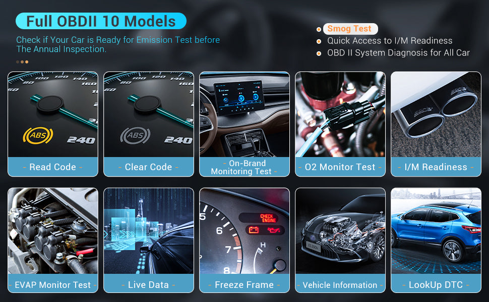 FOXWELL NT726 OBD2 Scanner All System Code Reader Scan Tool 12+ Service Reset OBD2 Diagnostic Scan Tool Lifetime WiFi Update