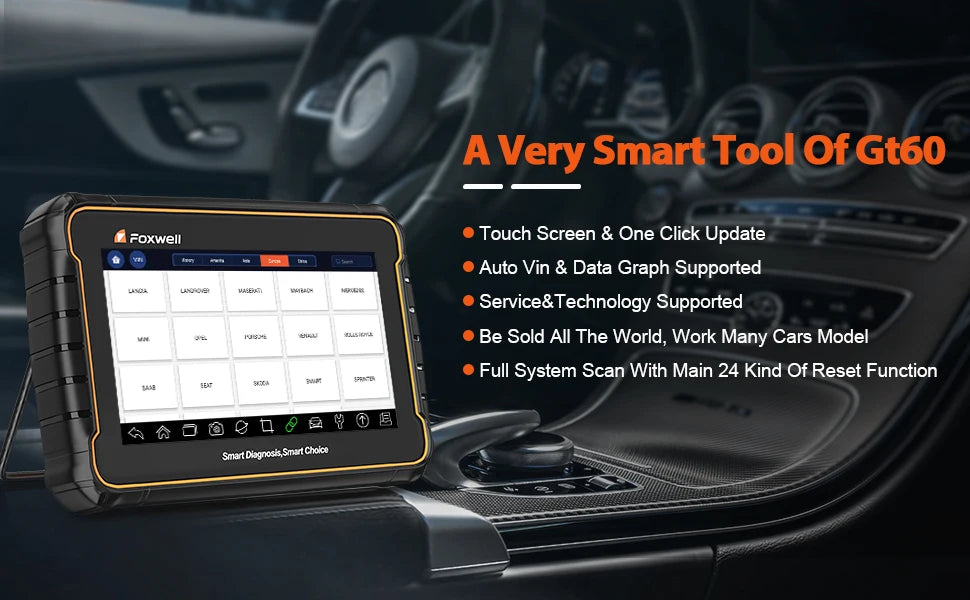 Foxwell GT60 OBD2 Automotive Scanner Full System Active Testing A/F Oil SRS DPF monitor EPB 24 Reset Service Car Diagnostic Tool