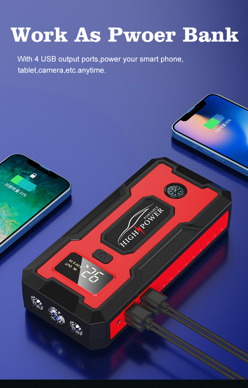 12V Power Bank 98000mAh Jumpstarter Auto Buster Emergency Booster Car Charger Jump Start Car Starting Device Battery