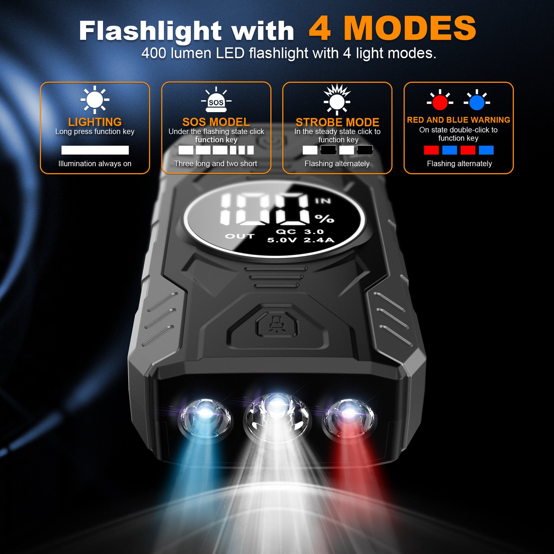 2000A Start Power Bank 39800mAh Jump Starter Car Booster External Battery 12V Starting Device for Petrol Diesel Powerbank