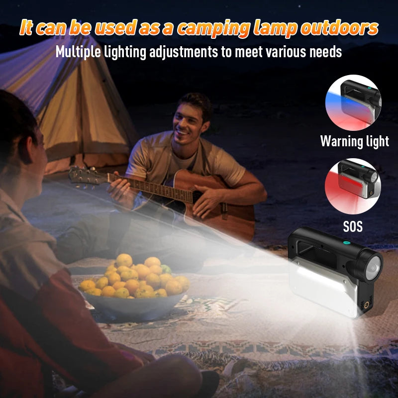 Car Jump Starter & Air Inflator - 10.2 Bar Fast Fill, -40°C Low-Temp Work 12V Lead-Acid Battery, LED Flashlight & USB Charger