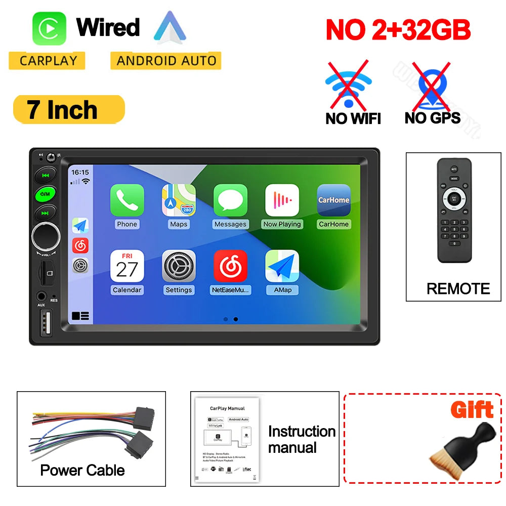 Universal 7/9/10 inch Android 13 Car Radio 64G Autoradio android 2 Din car radio GPS BT Central Multimedia Smart car systems