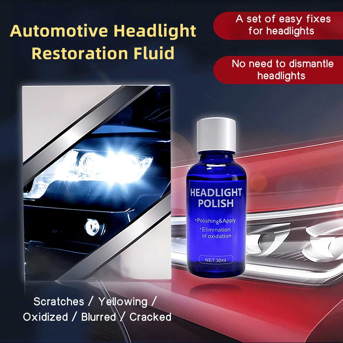 Car Lamp Repair Solves Problems Such as Aging Fading Cracking Dirtiness and Scratches Maintenance Coating Repair Solution