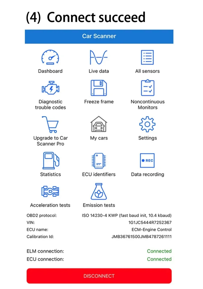 Automotive Fault Detector ELM327 V2.1 OBD2 Scanner Bluetooth Car Diagnostic Tool For Android /IOS Code Reader