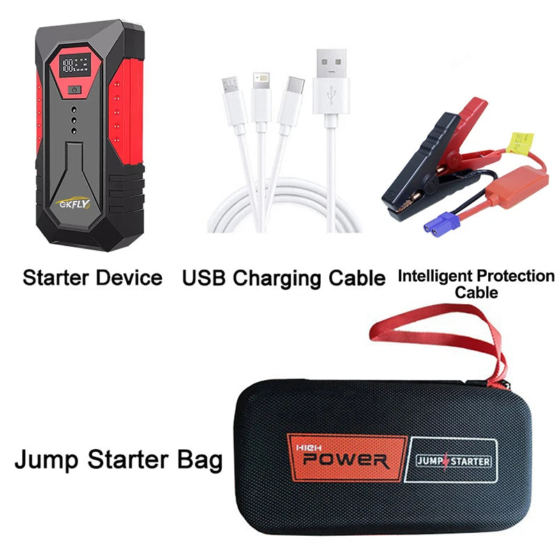 GKFLY 18000mAh Portable Car Jump Starter Power Bank Car Booster Charger 12V 2000A Starting Device Petrol Diesel Car Booster