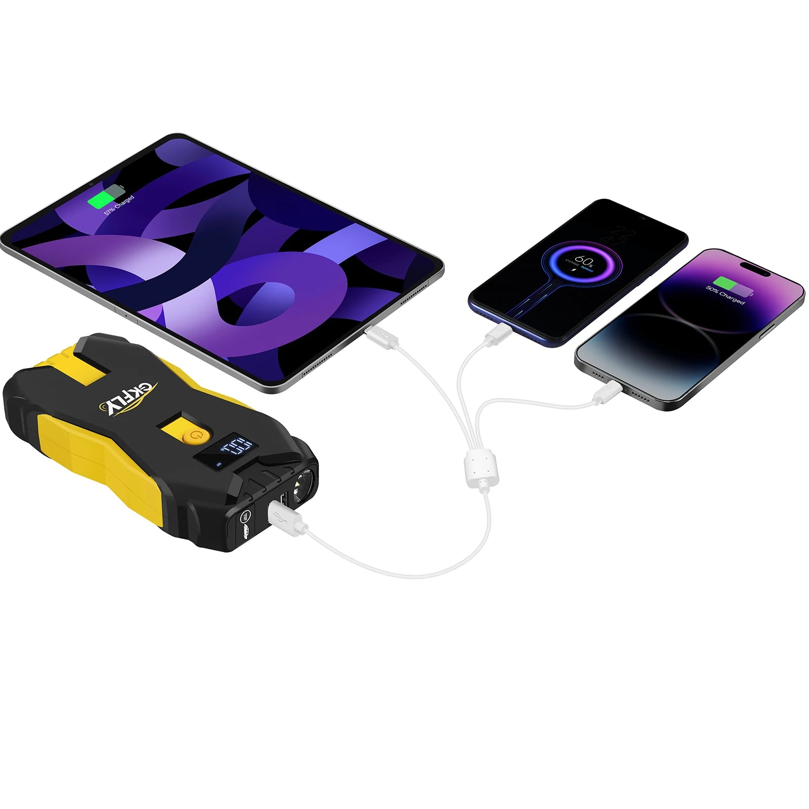 GKFLY 18000mAh Portable Car Jump Starter Power Bank Car Booster Charger 12V 2000A Starting Device Petrol Diesel Car Booster