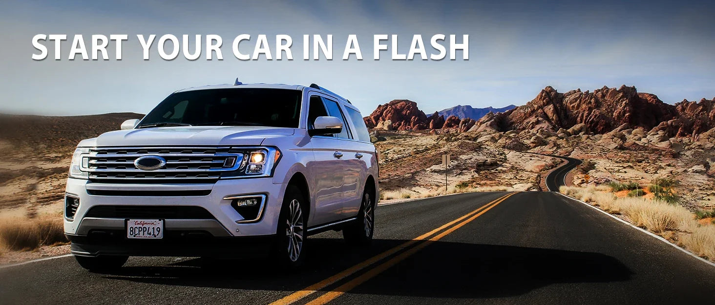 Car Jump Starter & Air Inflator - 10.2 Bar Fast Fill, -40°C Low-Temp Work 12V Lead-Acid Battery, LED Flashlight & USB Charger