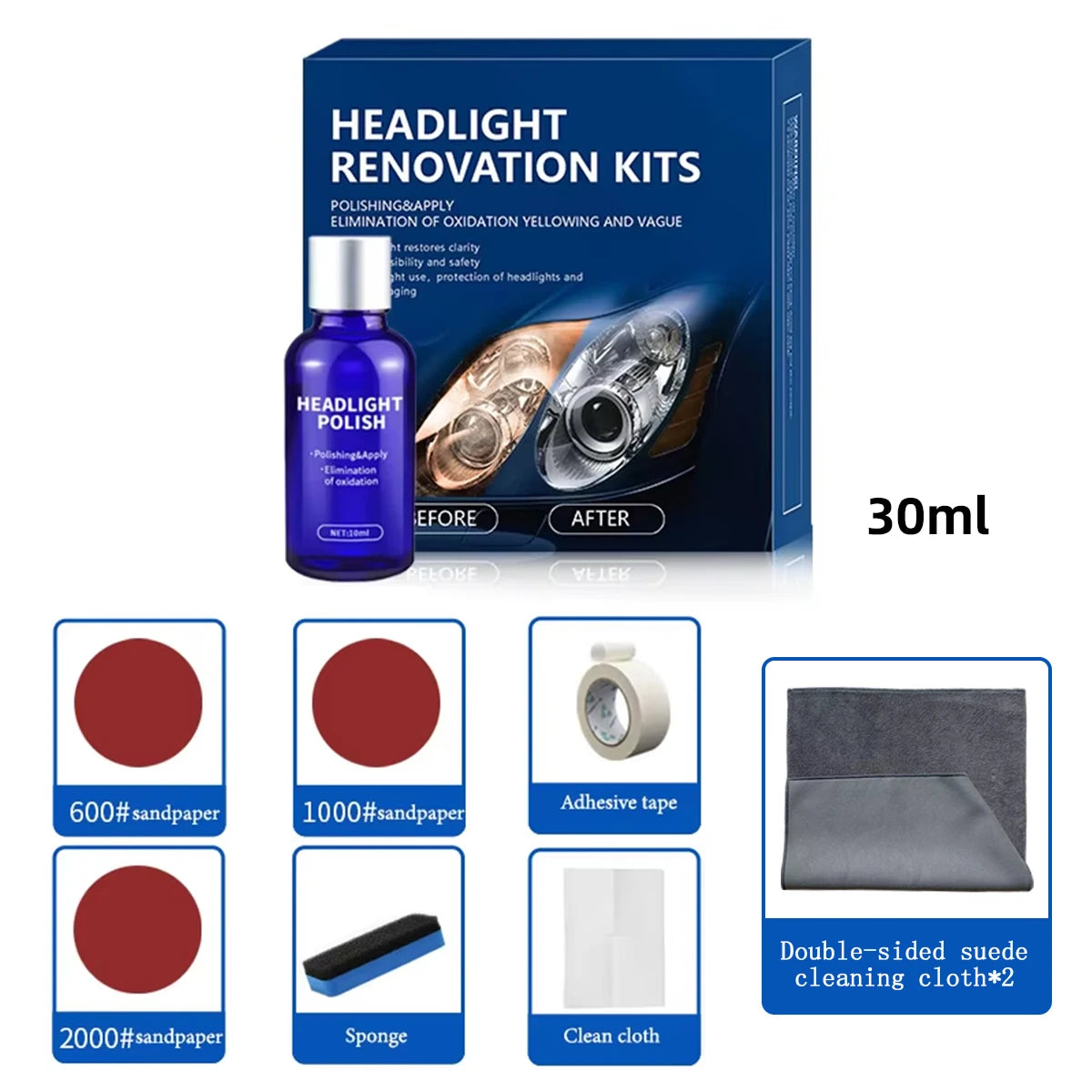 Car Lamp Repair Solves Problems Such as Aging Fading Cracking Dirtiness and Scratches Maintenance Coating Repair Solution