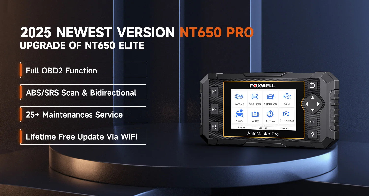 Automotive OBD2 Scanner FOXWELL NT650 Pro SAS A/F OIL EPB BRT TPS 26+ Reset Bidirectional Auto Car Diagnostic Tool  Wifi Update