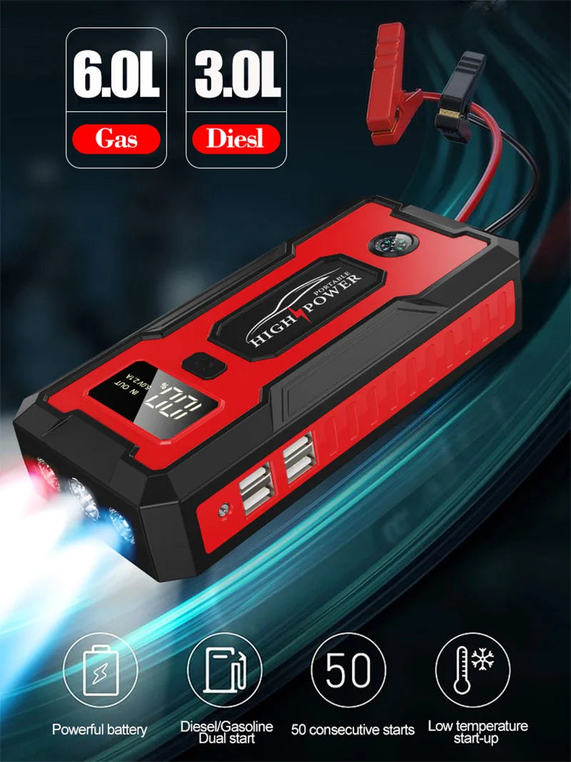 12V Power Bank 98000mAh Jumpstarter Auto Buster Emergency Booster Car Charger Jump Start Car Starting Device Battery