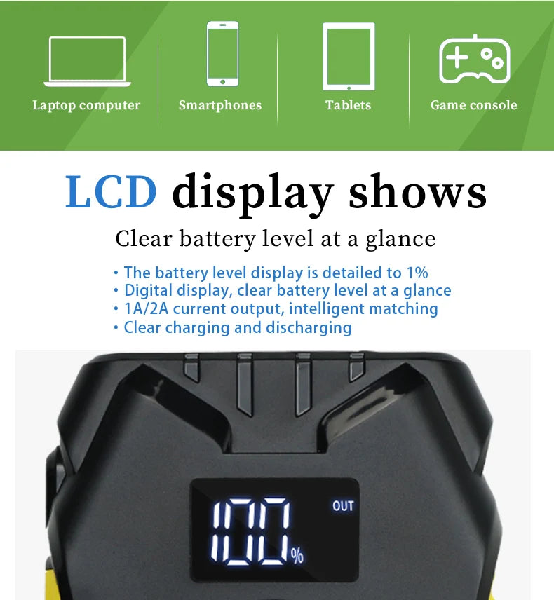 GKFLY Jump Starter Power Bank 800A /1200A Portable Car Battery Starter For 12V Car Emergency Booster Starter Starting Device