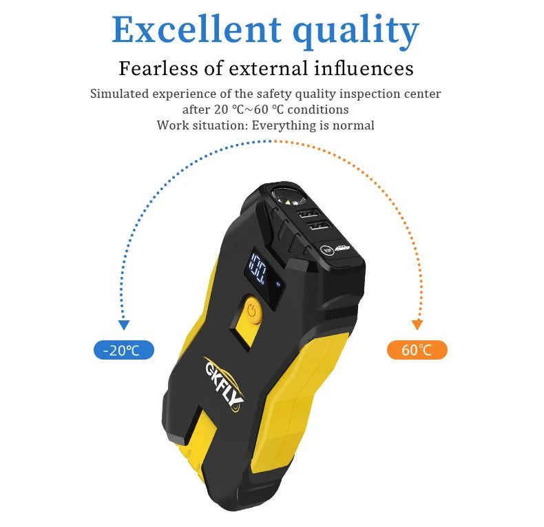 GKFLY Jump Starter Power Bank 800A /1200A Portable Car Battery Starter For 12V Car Emergency Booster Starter Starting Device