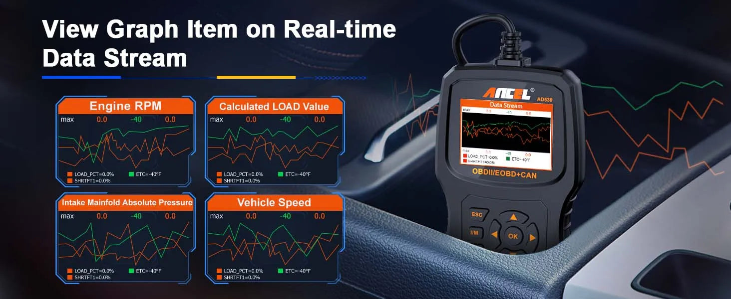 2025 ANCEL AD530 Automotive OBD2 Scanner Professional Car Code Reader Battery Tester Check Engine OBD 2 Car Diagnostic Scan Tool