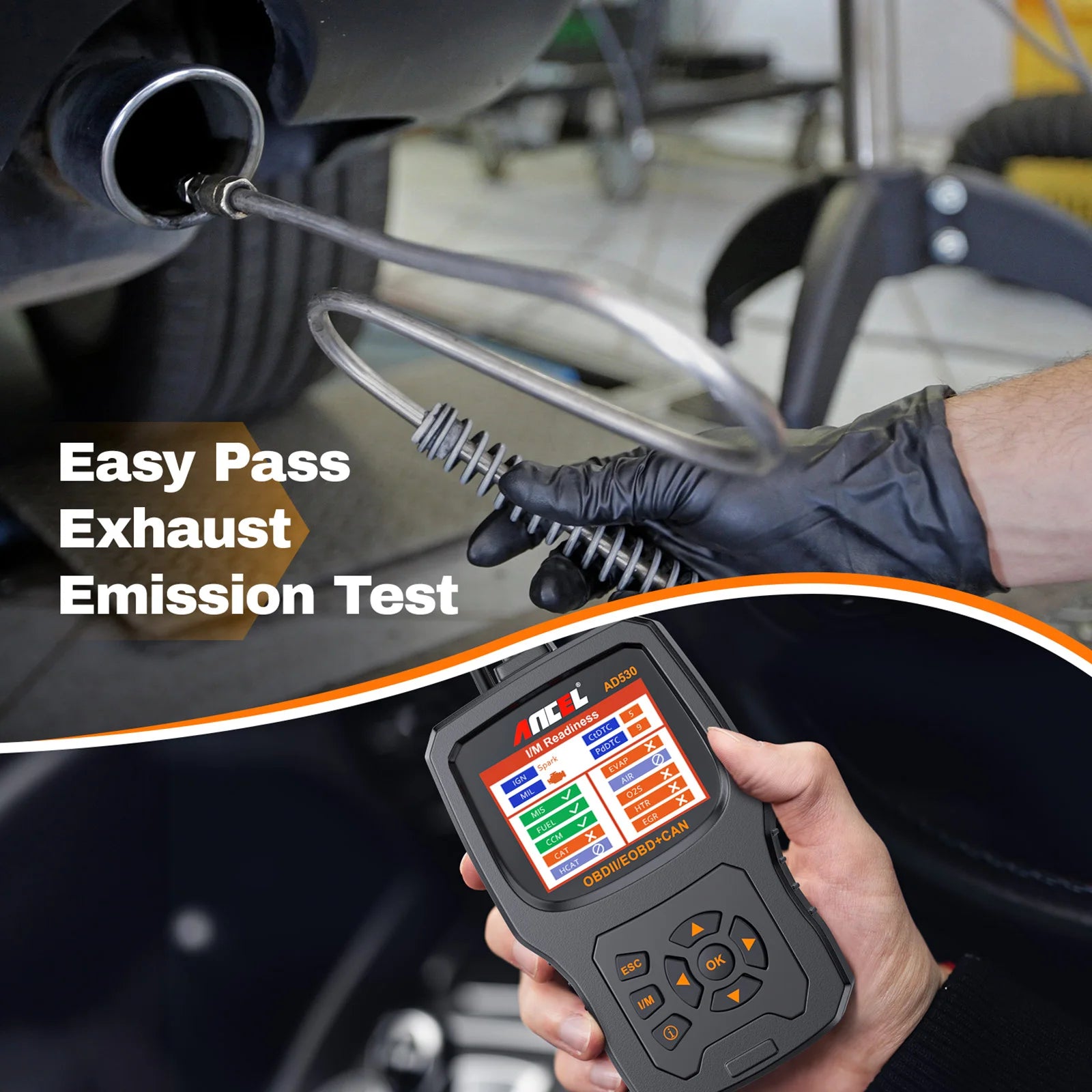 2025 ANCEL AD530 Automotive OBD2 Scanner Professional Car Code Reader Battery Tester Check Engine OBD 2 Car Diagnostic Scan Tool