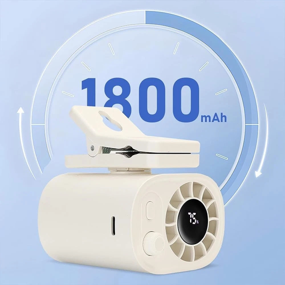 Hipacool Portable Car Clip Fan 360° Rotatable 100 Speed Wind 12V USB Rechargeable Electric Fan Low Noise Mini Fan Clamp Anywhere
