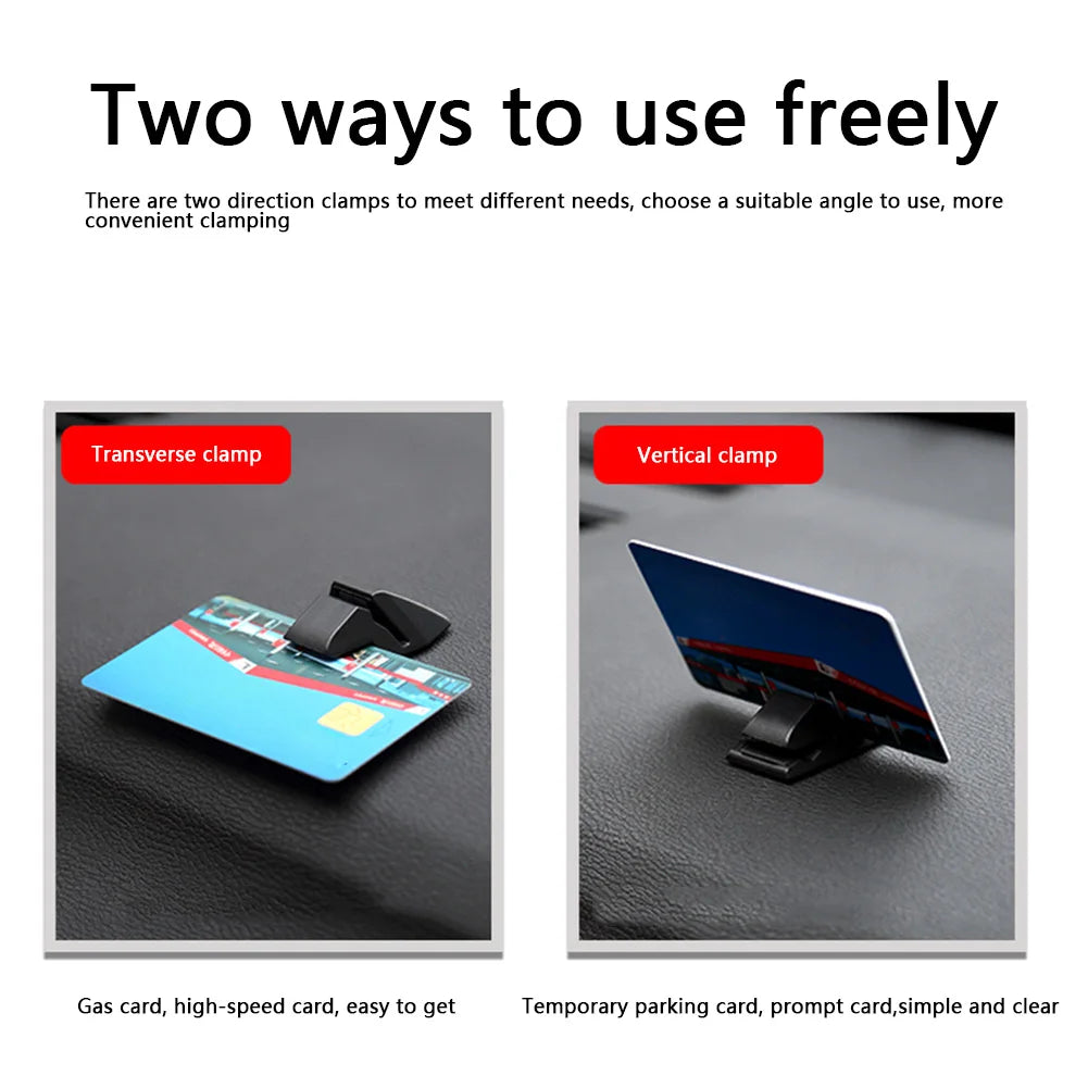 Auto Fastener Card Bill Holder Mount Portable Car Parking Card Clamp Desktop Stand Vehicle Card Fixed Holder Clips
