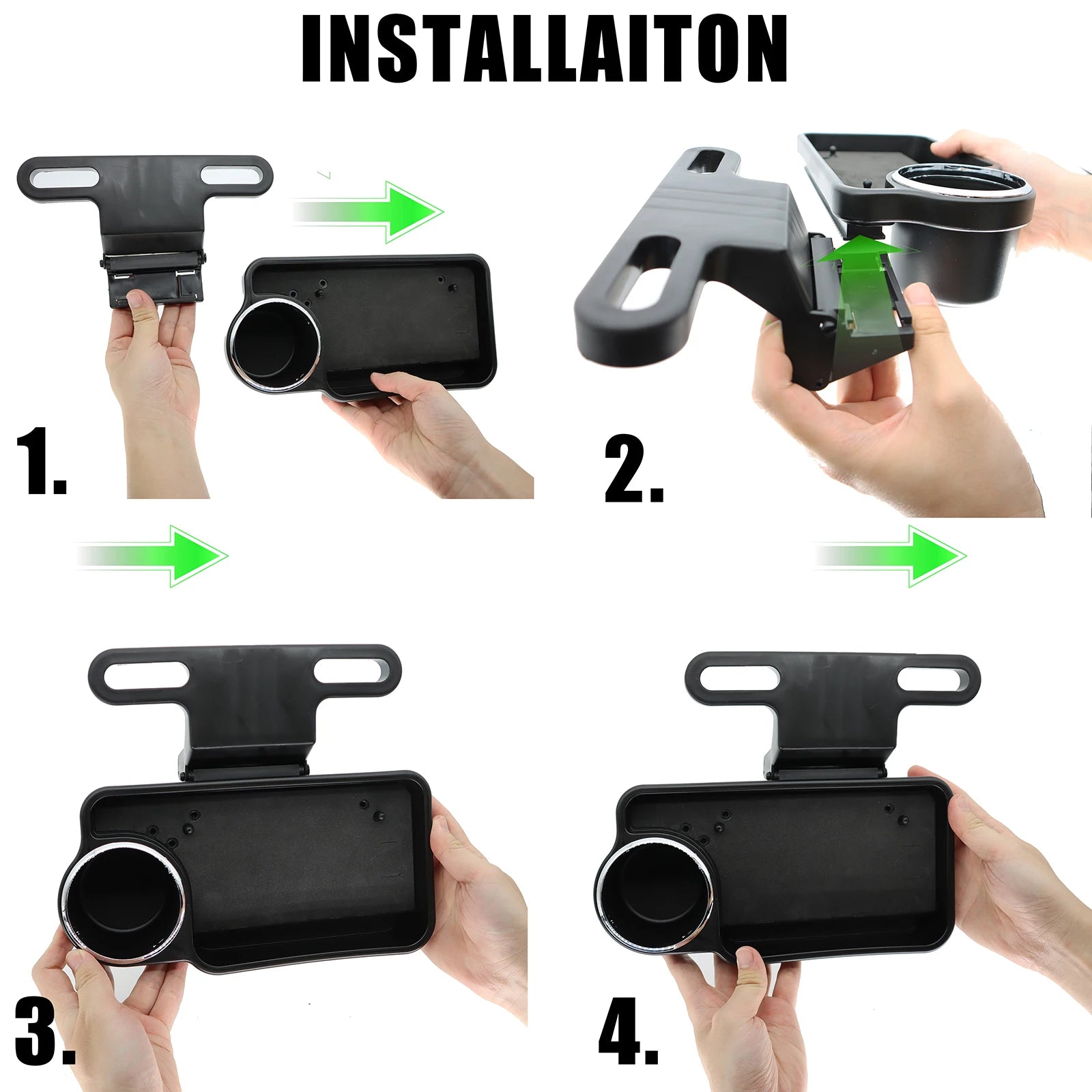 Car Seat Back Organizer Storage Tidy Foldable Table Tray Cup Holder Phone Mount Stand Food Drink Desk Travel Auto Accessories