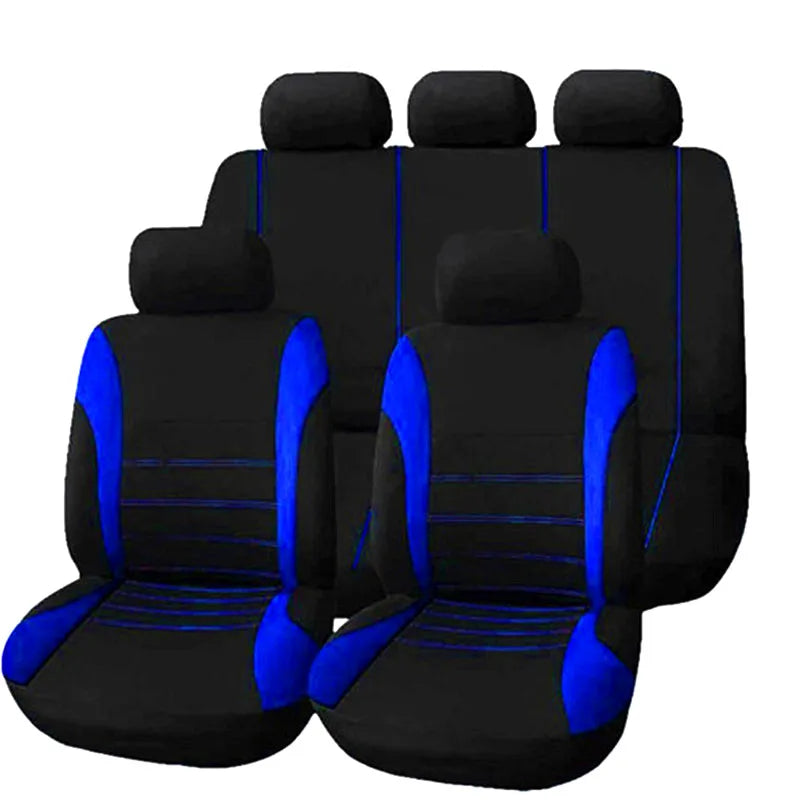 Auto Parts Car Seat Cover Polyester Fabric 2/4/9 Piece Set Four Season Universal Front/Rear Car Seat Cushion