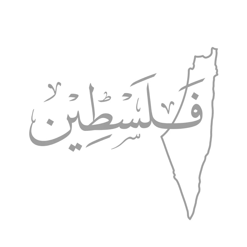 Arabic Palestine Map Vinyl Art Sticker Car Window Door Decor, Arabic Calligraphy Laptop Decals for MacBook Pro/Air Decoration