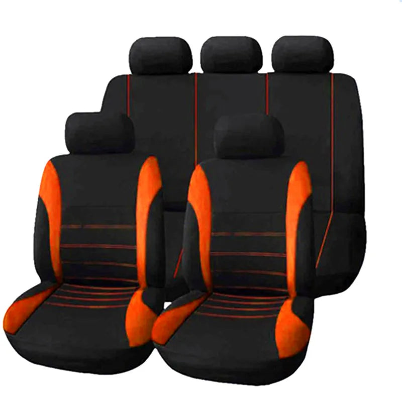 Auto Parts Car Seat Cover Polyester Fabric 2/4/9 Piece Set Four Season Universal Front/Rear Car Seat Cushion