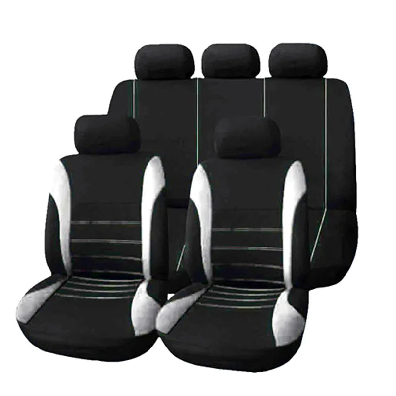 Auto Parts Car Seat Cover Polyester Fabric 2/4/9 Piece Set Four Season Universal Front/Rear Car Seat Cushion