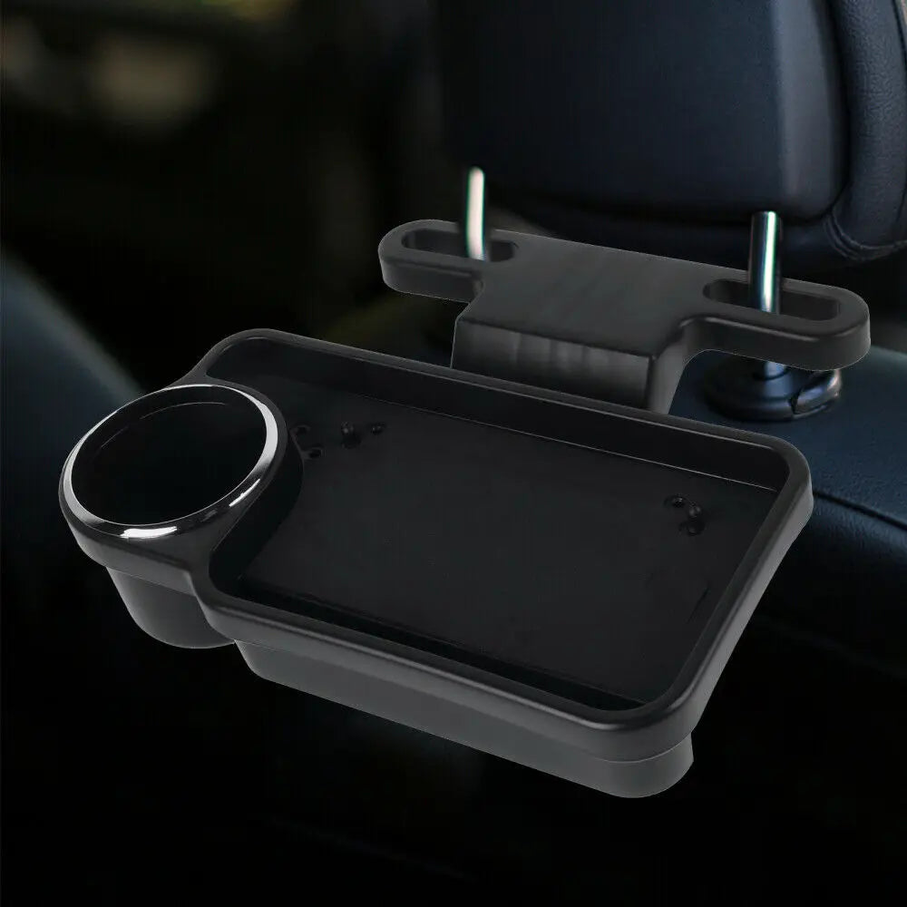 Car Seat Back Organizer Storage Tidy Foldable Table Tray Cup Holder Phone Mount Stand Food Drink Desk Travel Auto Accessories