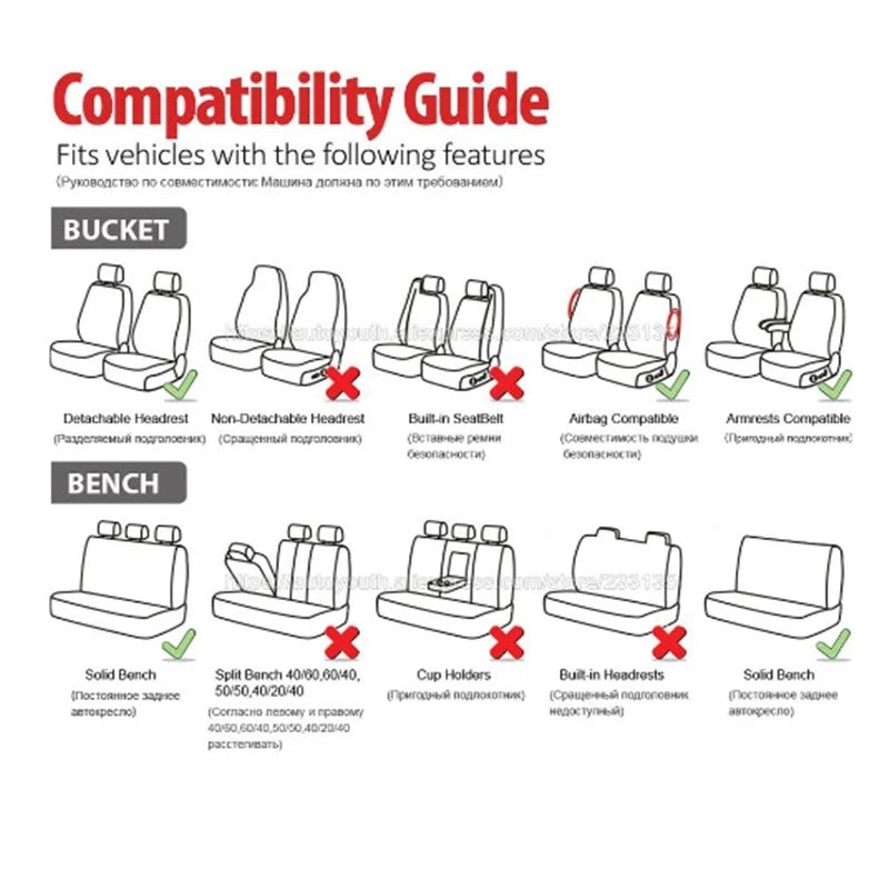 Auto Parts Car Seat Cover Polyester Fabric 2/4/9 Piece Set Four Season Universal Front/Rear Car Seat Cushion