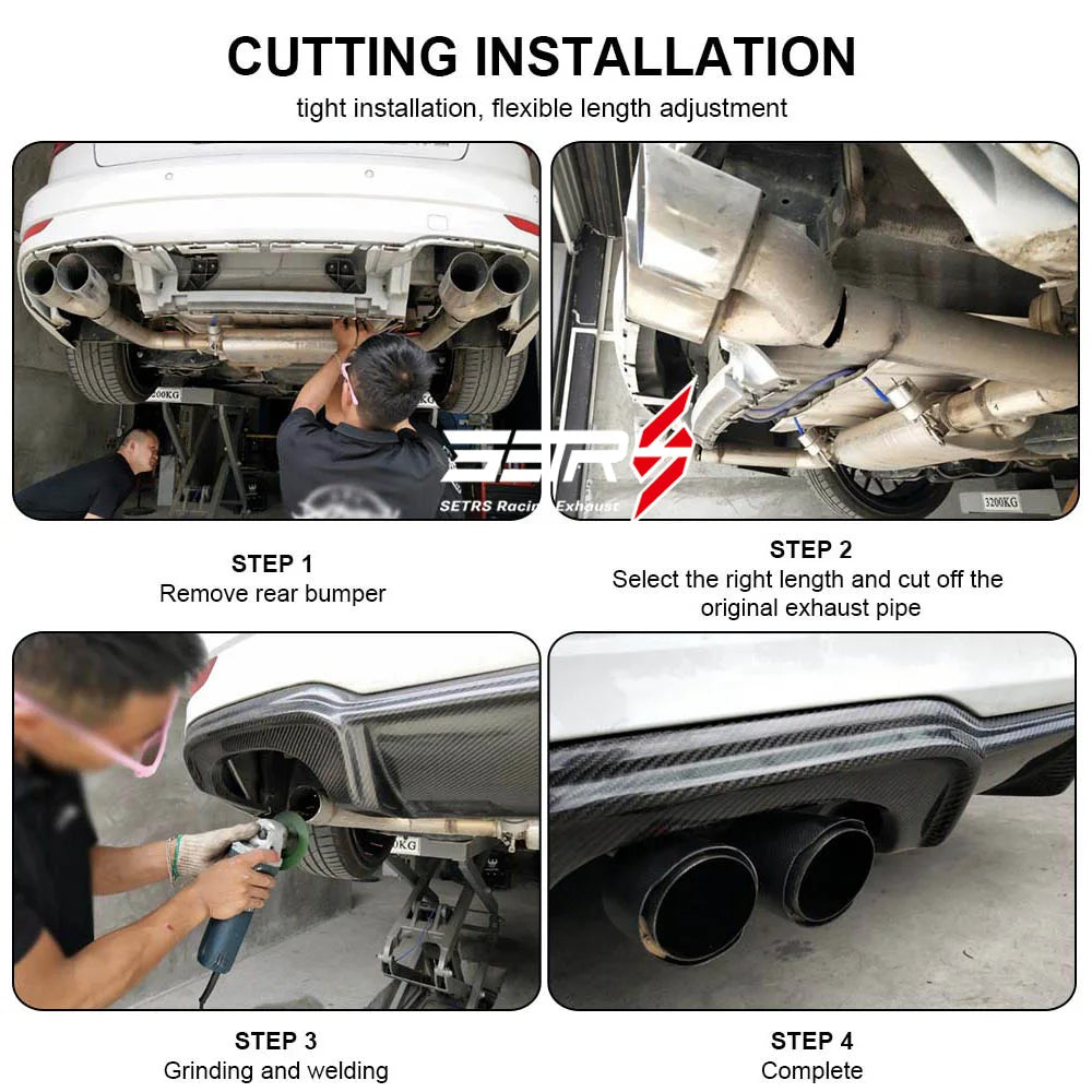 Purple Exhaust Pipe Glossy Twill Red Fiber Carbon Car Modified  Nozzles Tails Muffler Tip