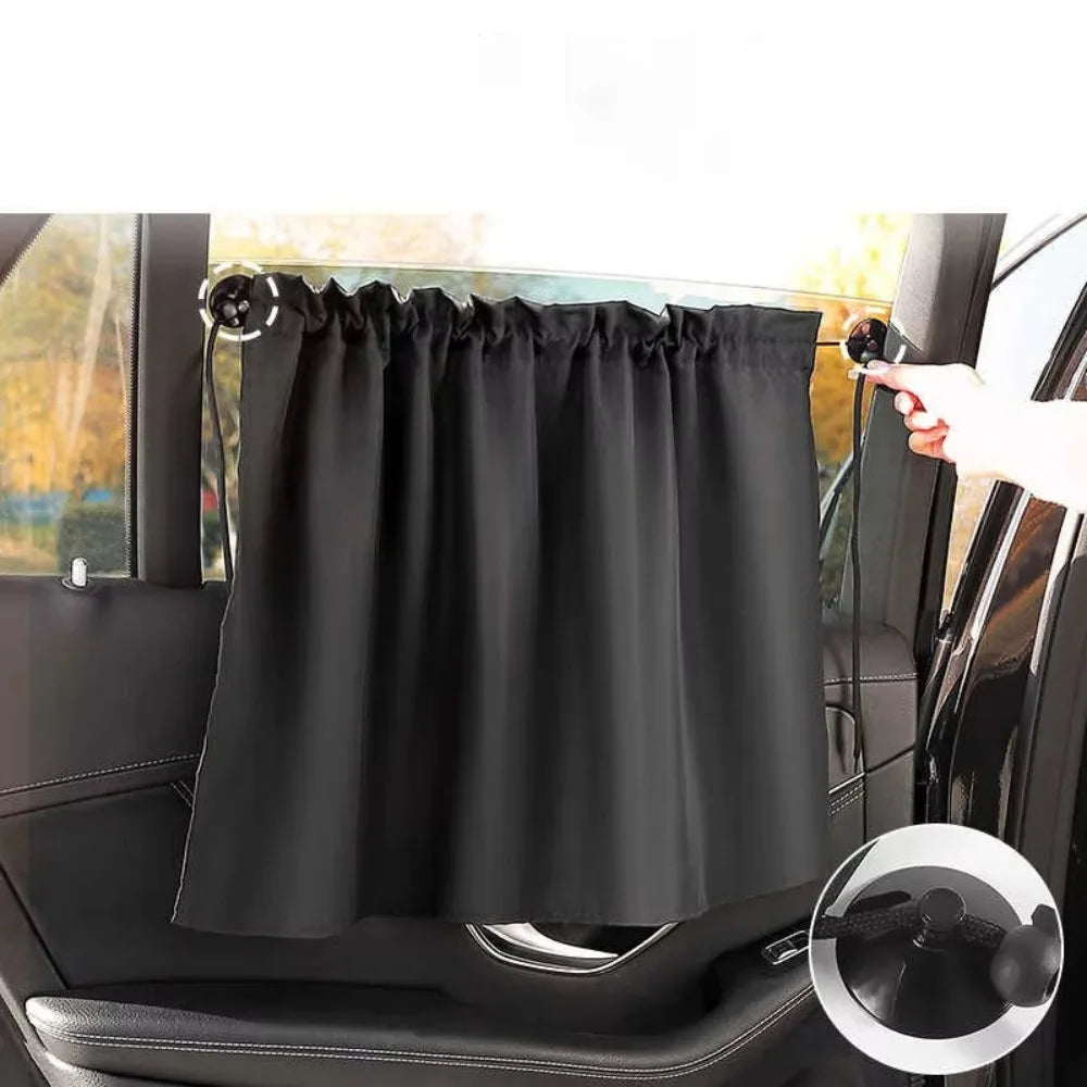 Black Suction Cup Curtain UV Protection Universal Side Window Car Window Sunshade Cover for Kid Baby Children Sunshade Summer