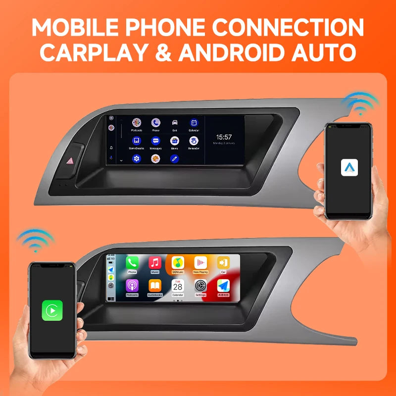 wireless carplay Android auto bluetooth car stereo radio for audi a4 b8 a5 S4 Multimedia Player Navigation GPS touch screen RHD