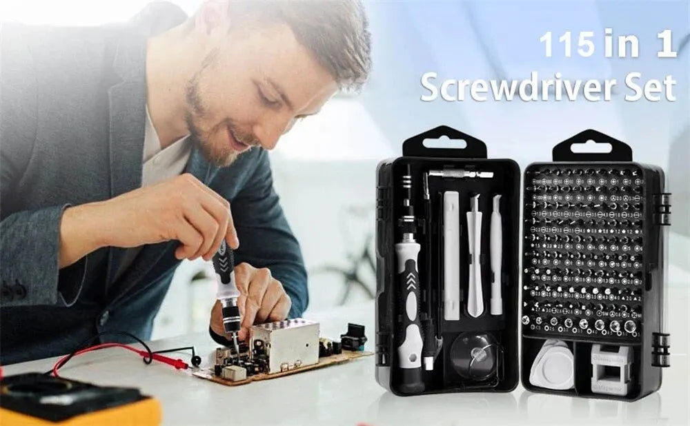 Magnetic Precision Screwdriver Set 115 in 1 Electronics Repair Tools Professional Nut Driver for Laptop Phone PC Maintenance