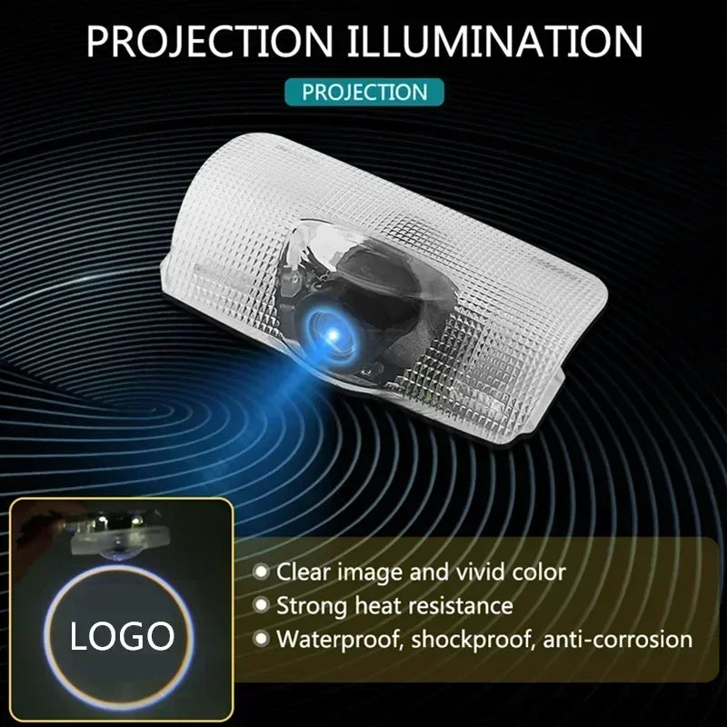 2PCS Car Door Led HD Projector Light Welcome Light Shadow Warning Lamps For Land Cruiser LC300 2007-2019 Car Accessories