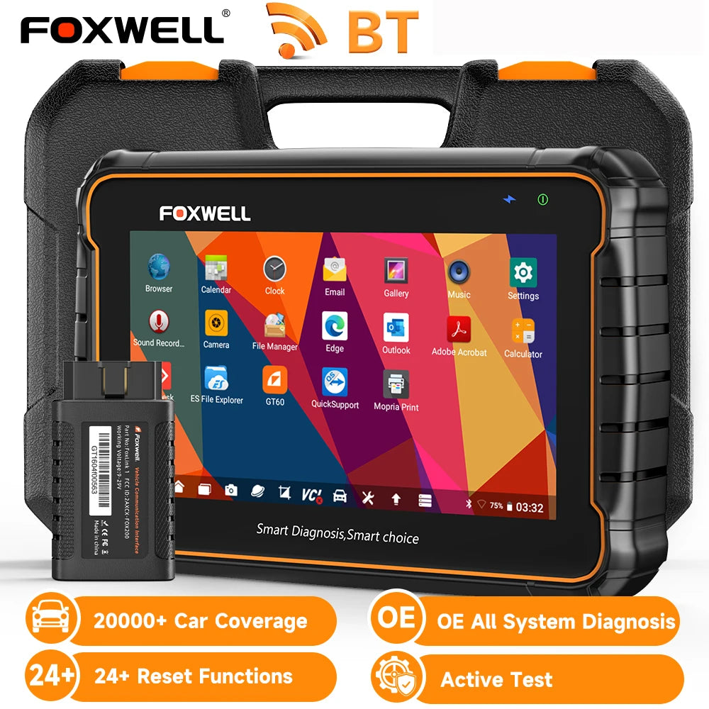 Foxwell GT60 OBD2 Automotive Scanner Full System Active Testing A/F Oil SRS DPF monitor EPB 24 Reset Service Car Diagnostic Tool