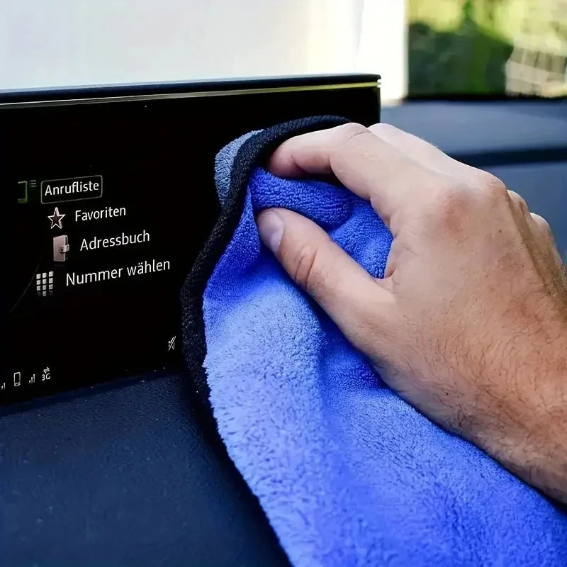 1/3/6pcs Microfiber Car Washing Towel Soft Quick Drying Windows Mirrors Wiping Rags Home Double Layer Cleaning Cloths