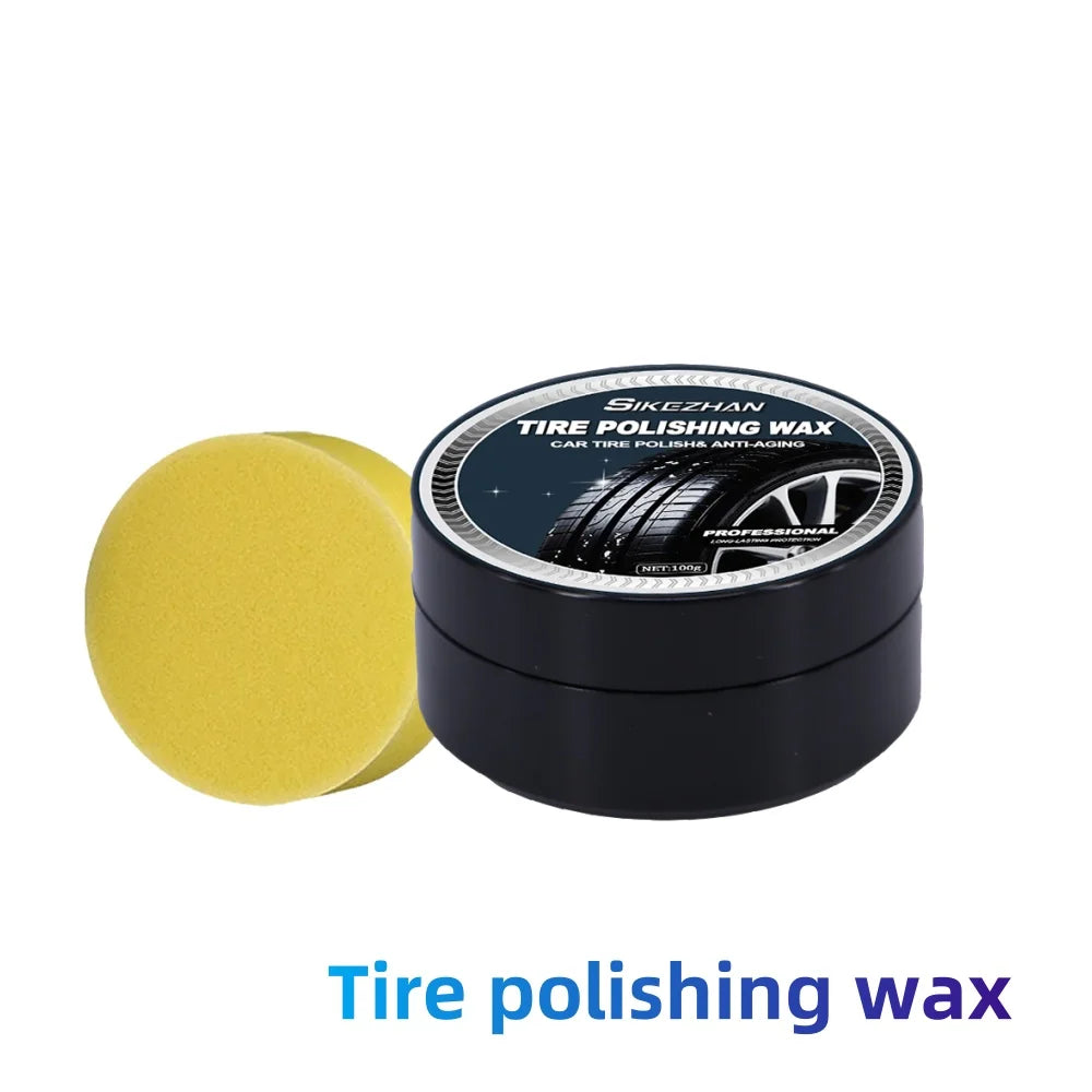 100g Tire Coating Wax Car Tire Retreading and Film Plating Cream Tire Shine Coating Wax Auto Rubber Parts Shiny Paste Anti-Aging