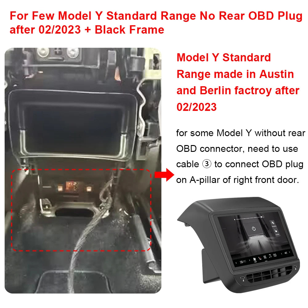 VJOYCAR Newest 8.8inch 4K HD Rear Display for Tesla Model Y 3 WIFI Entertainment Screen Qualcomm Chip 4-Direction Airlet Adjust