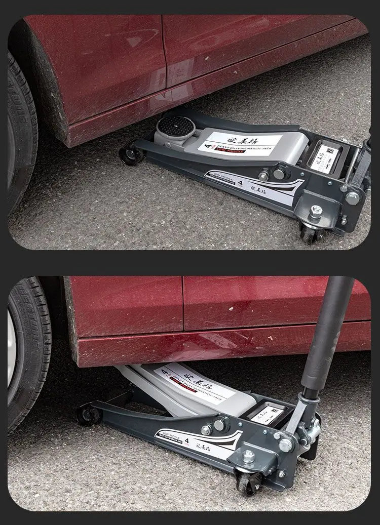 Small Cargo Car Car Jack Horizontal Hydraulic Hydraulic Double Pump 3 Tons Ultra-thin Low Pump Tire Replacement