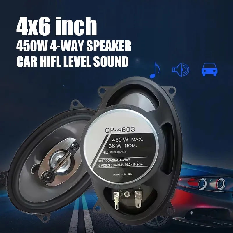 Q-PERTORS 2PCS 6X9inch 5-Way Coaxial Car Stereo Speakers Full Frequency 2X750W Power for Audio System Retrofit
