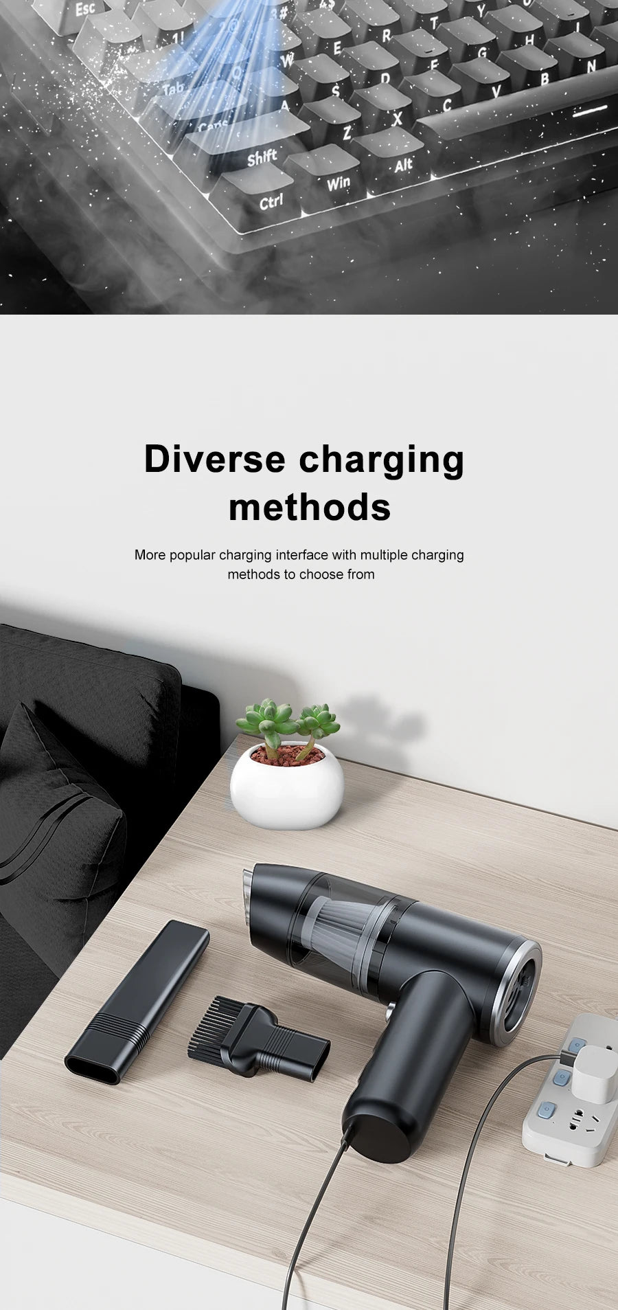 Xiaomi Car Vacuum Cleaner Handheld Wireless Vacuum Clean Household Car Mounted Strong Suction Multifunctional Vacuum Cleaner New