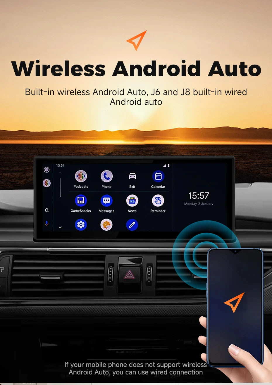 Android 14 bluetooth Car Radio Multimedia Player Carplay Screen Stereo ntelligent car systems GPS Navigation For Audi A6 A7 C7