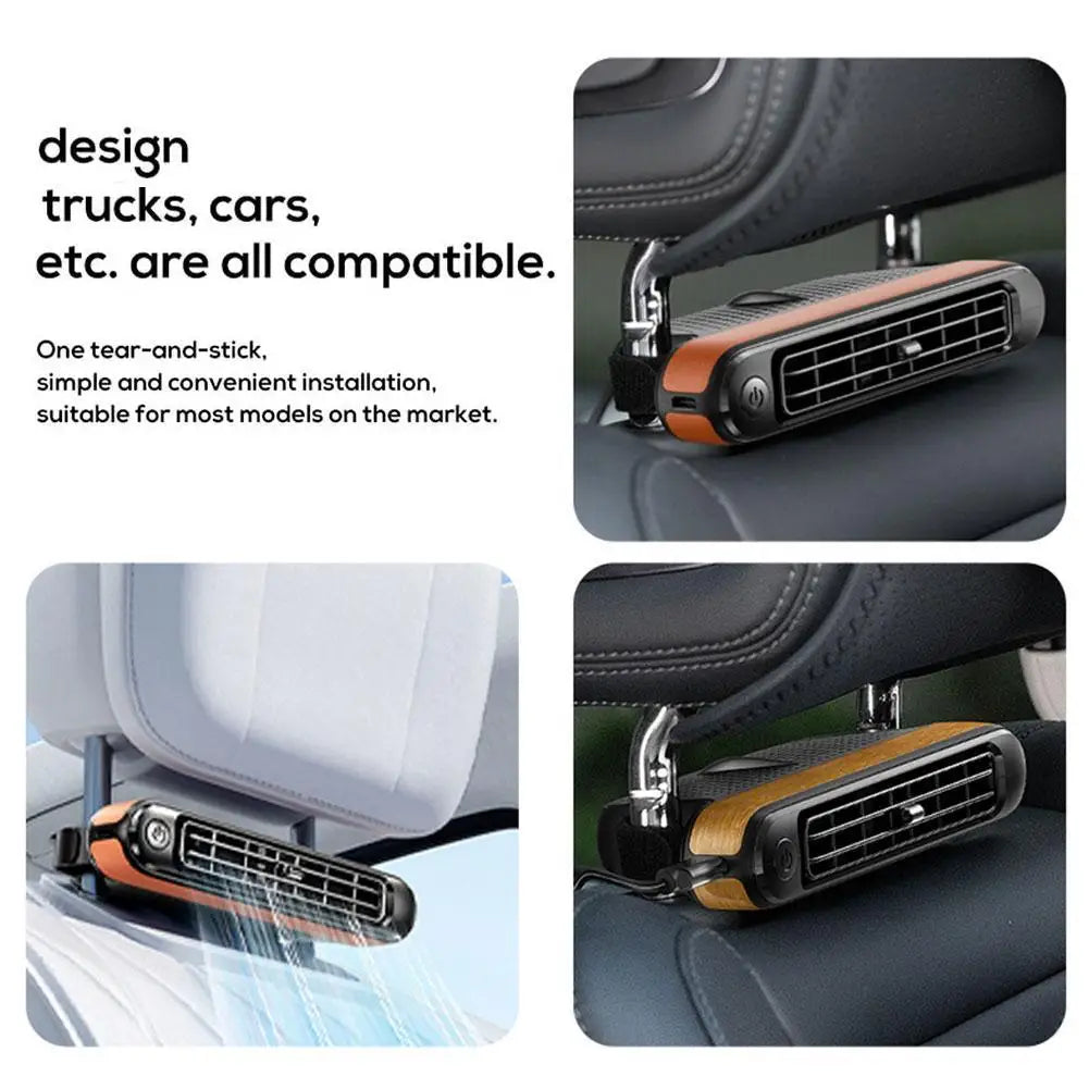 Car Seat Fan - High Speed USB Cooling Fan with Strong Wind, Backrest Ventilation for Vehicles, 12V/24V Auto Cooling System