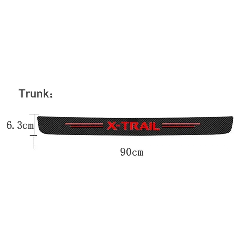 Carbon Fiber Car Door Sill Threshold Anti Protective Stickers Decals For Nissan X-Trail Rear Trunk Bumper Anti Scratch Strips
