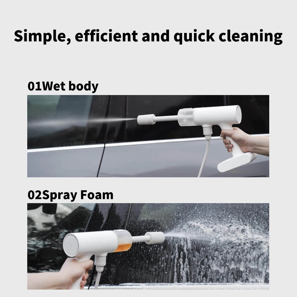 Xiaomi Mijia Electric Car Washer Gun 2.4MPA High Pressure Cleaner Foam Nozzle Auto Cleaning Care Cordless Car Washing Water Gun