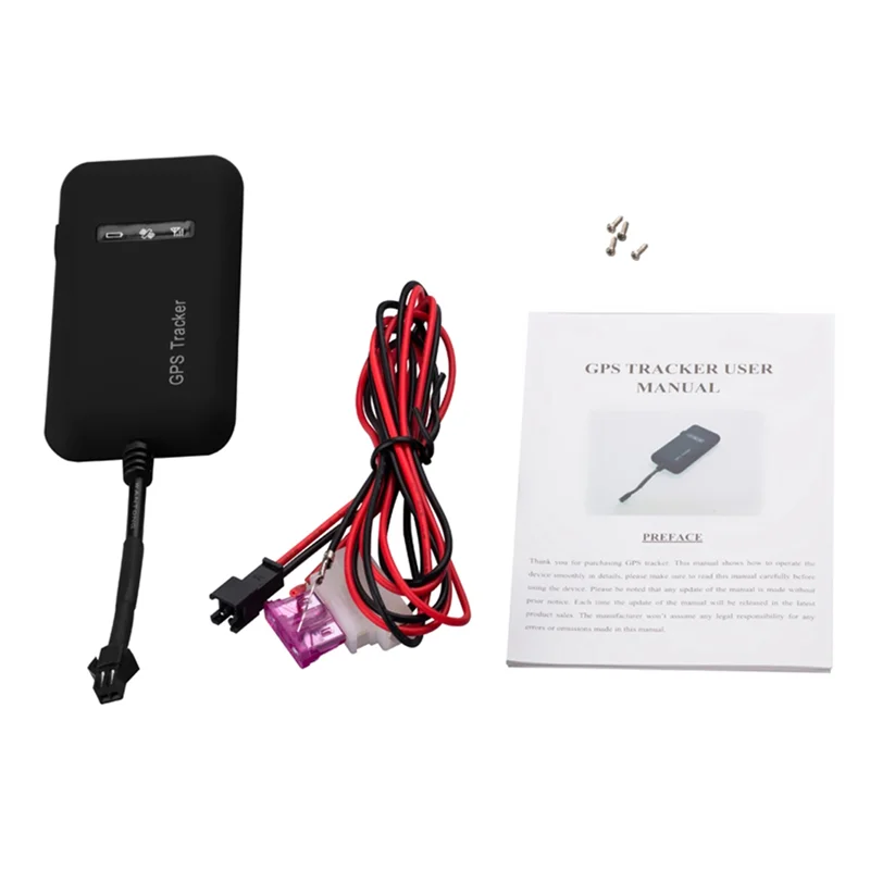 1Set GT02A 12V-36V Real-Time GPS/GSM/GPRS SMS Car GPS Tracker Real-Time Positioning Supports Google Maps Link Black Mini