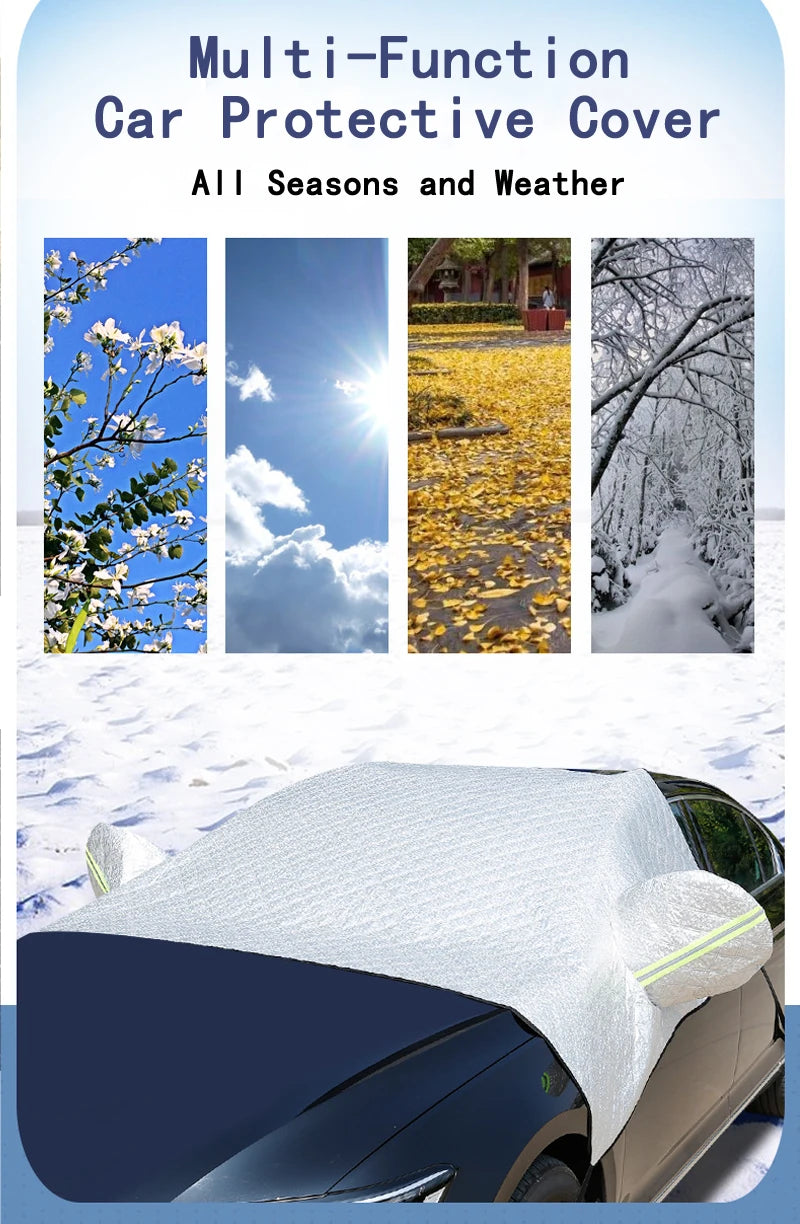 Car Windshield Mirror Reflective Bar Cover Sun Shade Protector Winter Snow Ice Rain Dust Frost Guard Aluminium Film Universal