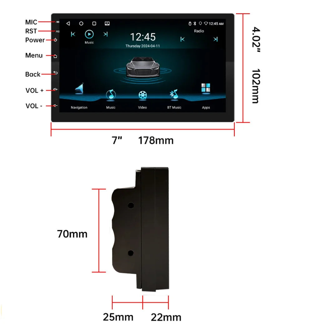 7/9/10 inch Universal Android 13 Car Radio 64G Autoradio android 2 Din car radio GPS BT Central Multimedia Smart car systems