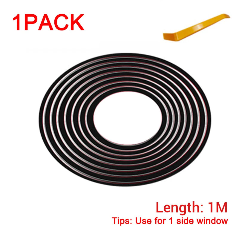 SEAMETAL Car Door Window Seal Strip Rubber V Shape Auto Side Window Gap Filler Weatherstrip Noise Insulation Protector Strips