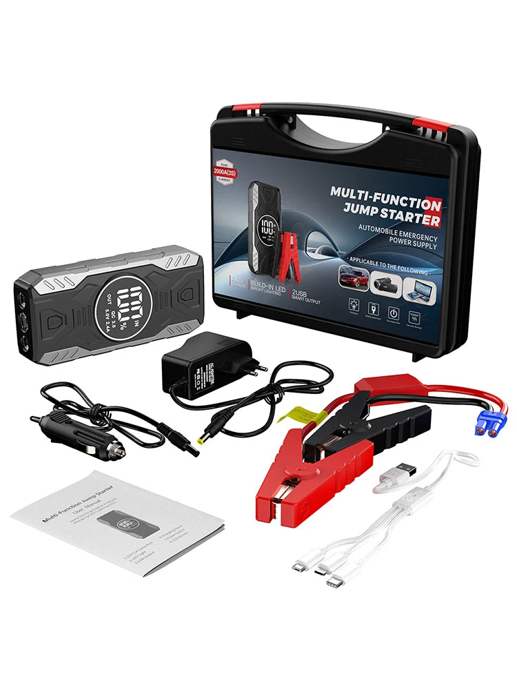 2000A Start Power Bank 39800mAh Jump Starter Car Booster External Battery 12V Starting Device for Petrol Diesel Powerbank