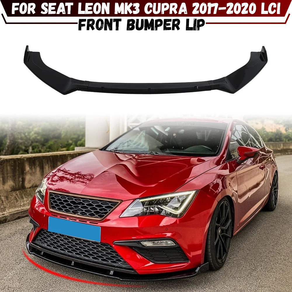 Front Bumper Lip Spoiler Splitter Diffuser Trim For Seat Leon MK3 S/S S/C S/T Cupra 2017 2018 2019 2020 LCI  Bodykits