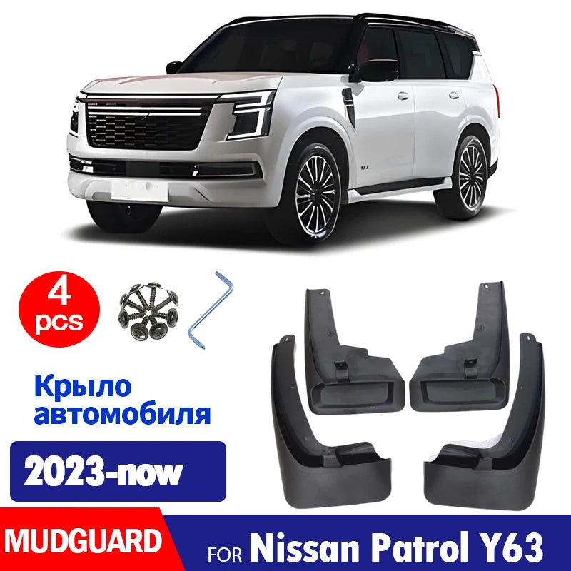 2023 2024 2025 FOR Nissan Patrol y63 Mudguard Fender Mud Flaps Guard Splash Mudflaps Car Accessories Front Rear 4pcs
